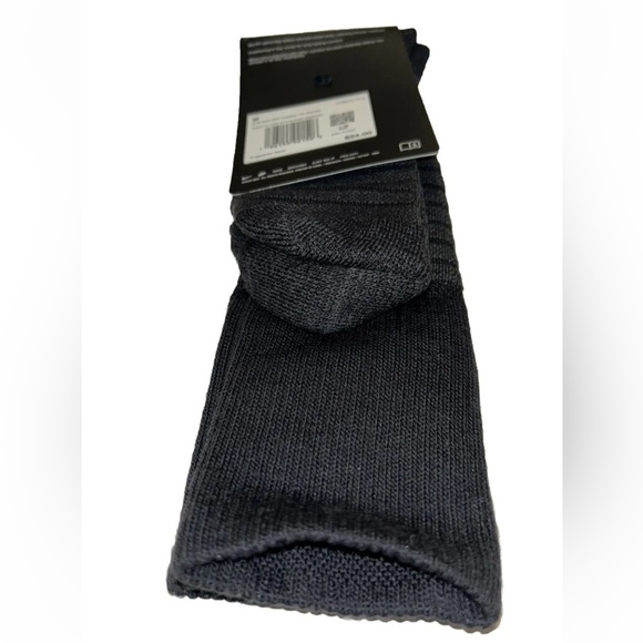 Nike Outdoor Crew Socks 1 Pair Men 6-8 Wmn 6-10 Black Gray w Logo Wool Blend NEW - Picture 9 of 10